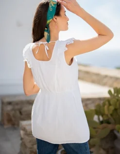 Outlet Seraphine Abigail | Broderie Anglaise Cotton Maternity & Nursing Top