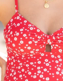 Online Seraphine Acapulcos | Red Floral Maternity Swimsuit