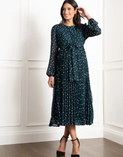 Hot Seraphine Adelaide | Pleated Spot Maternity & Nursing Dress