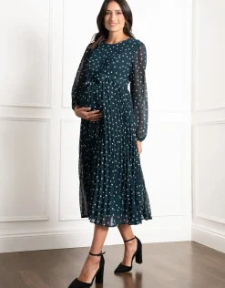 Hot Seraphine Adelaide | Pleated Spot Maternity & Nursing Dress