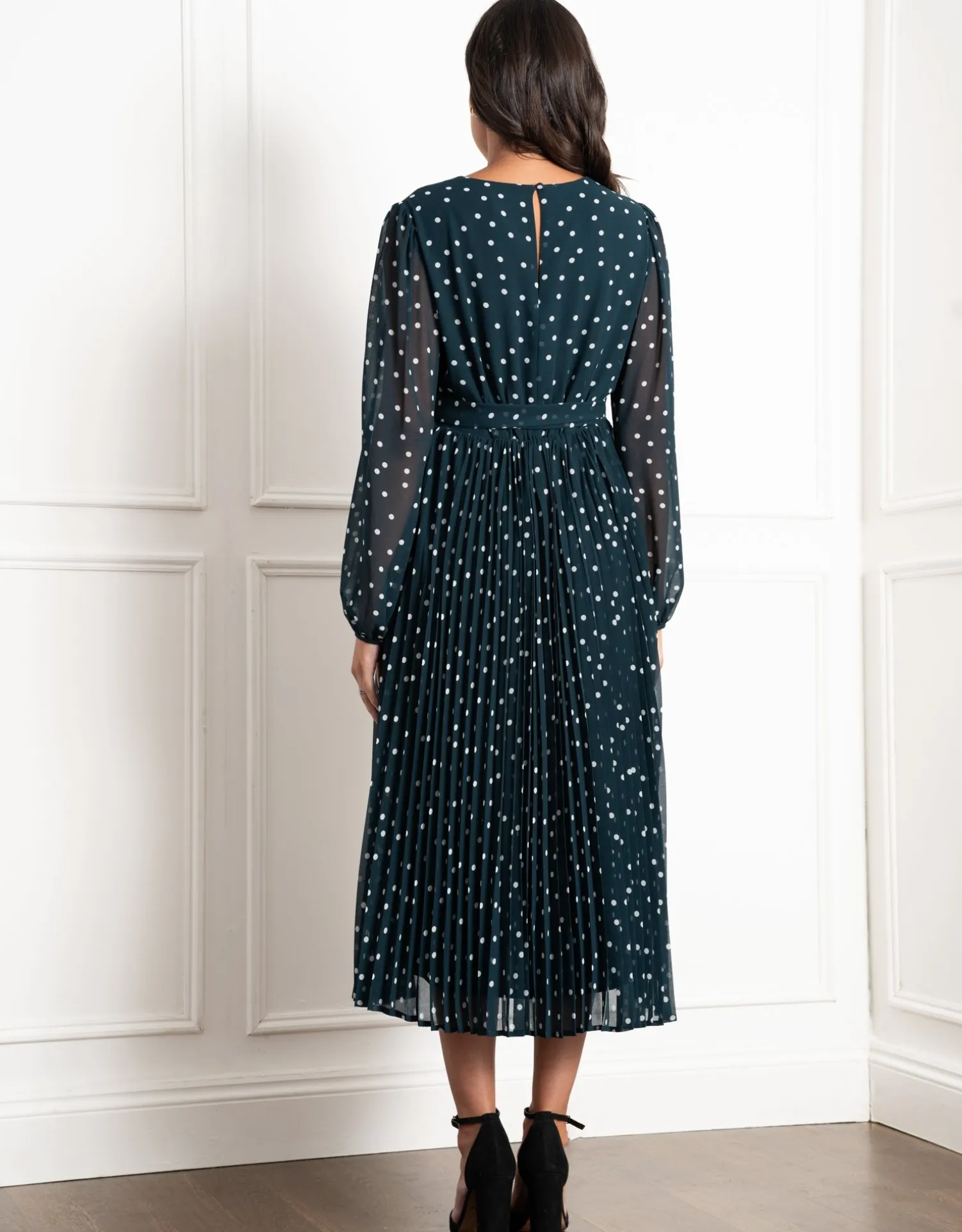 Hot Seraphine Adelaide | Pleated Spot Maternity & Nursing Dress