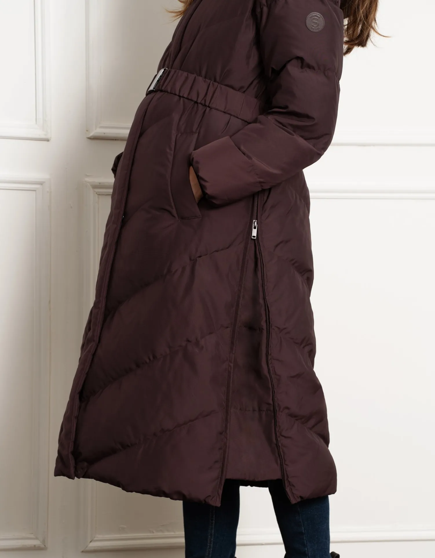 Cheap Seraphine Adelina | Belted Chevron Puffer Maternity Jacket