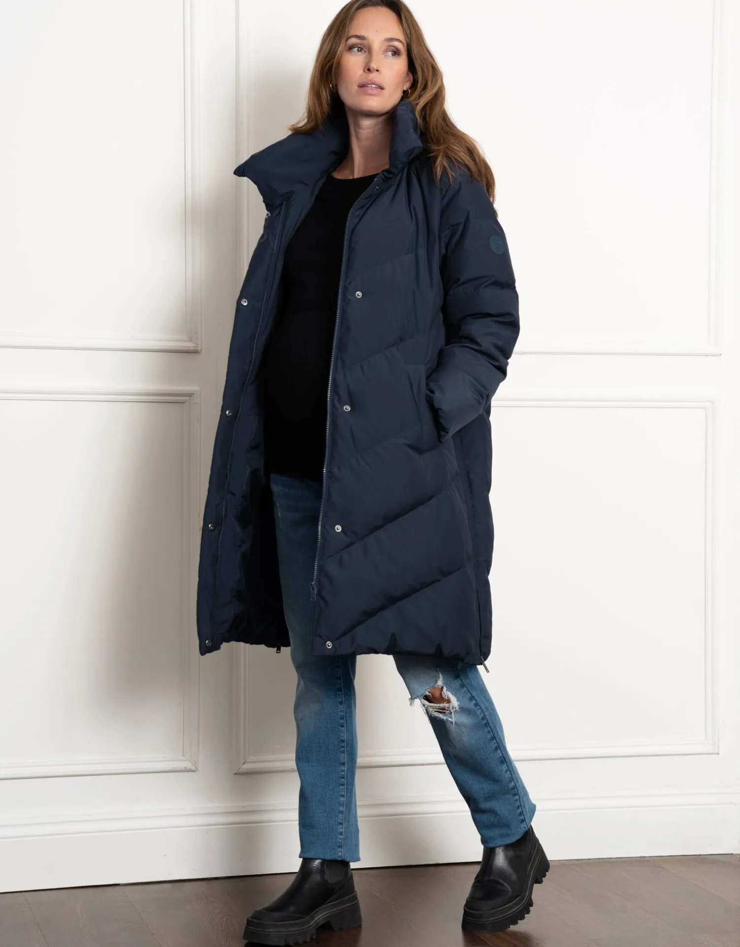 Sale Seraphine Adena | Chevron Puffer Maternity Coat