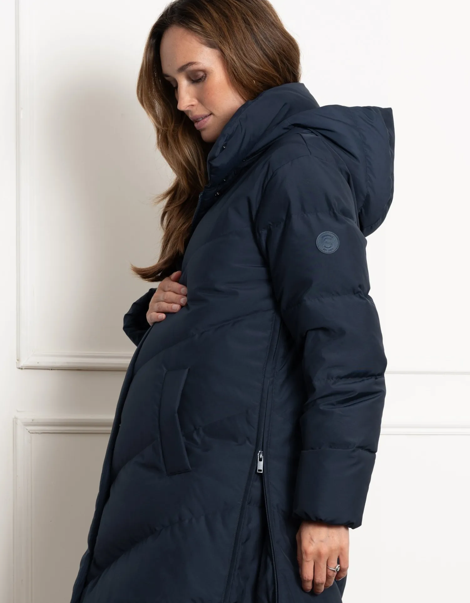 Sale Seraphine Adena | Chevron Puffer Maternity Coat