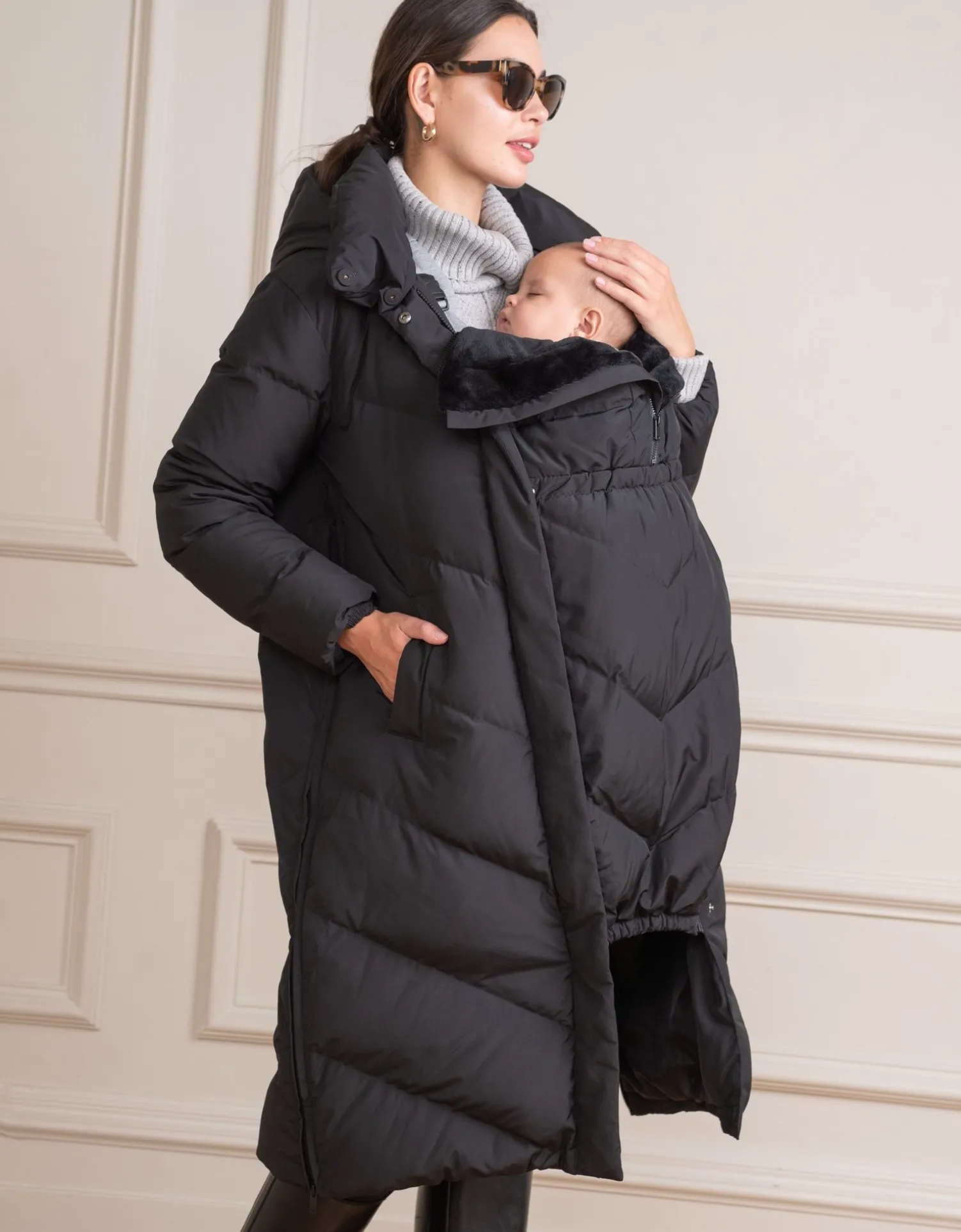 Hot Seraphine Adena | Long Maternity & Babywearing Puffer Coat