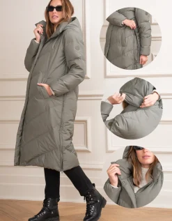 Shop Seraphine Adena | Long Maternity & Babywearing Puffer Coat
