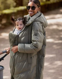 Shop Seraphine Adena | Long Maternity & Babywearing Puffer Coat
