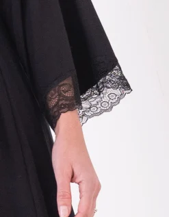 Store Seraphine Adley | Lace Trim Kimono-Style Dressing Maternity-To-Nursing Gown