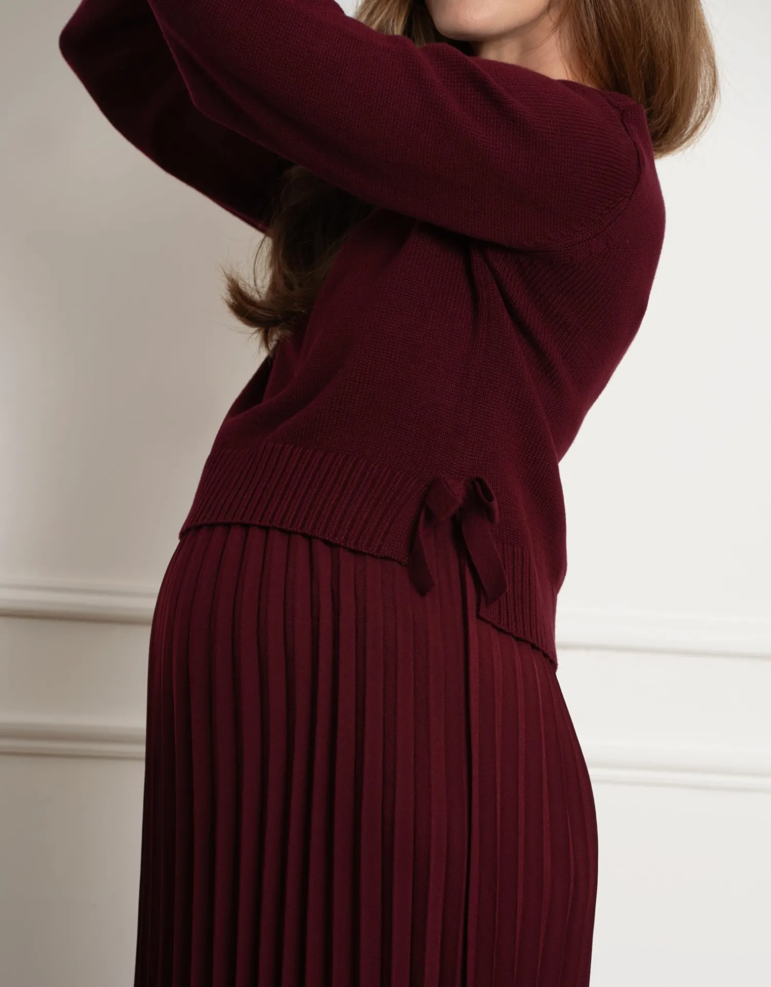 Discount Seraphine Alayan | Knit Maternity & Nursing Jumper with Sunray-Pleat Skirt