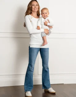 Best Seraphine Amalia | Cream Ribbed Cotton Maternity & Nursing Sweater