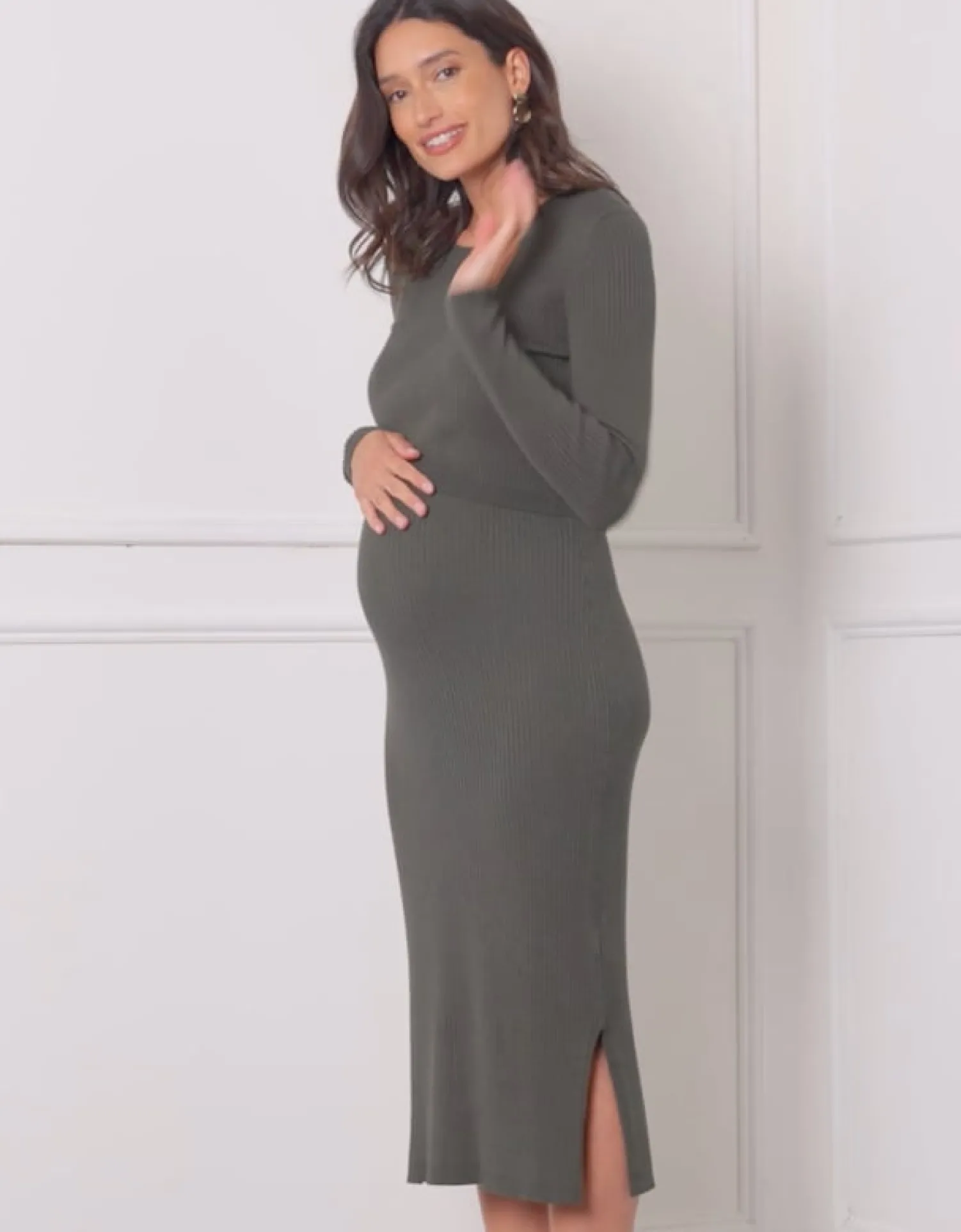Clearance Seraphine Amaya | Layered Knitted Maternity & Nursing Dress
