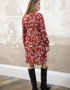 Flash Sale Seraphine Amber | Rust Floral Maternity & Nursing Dress