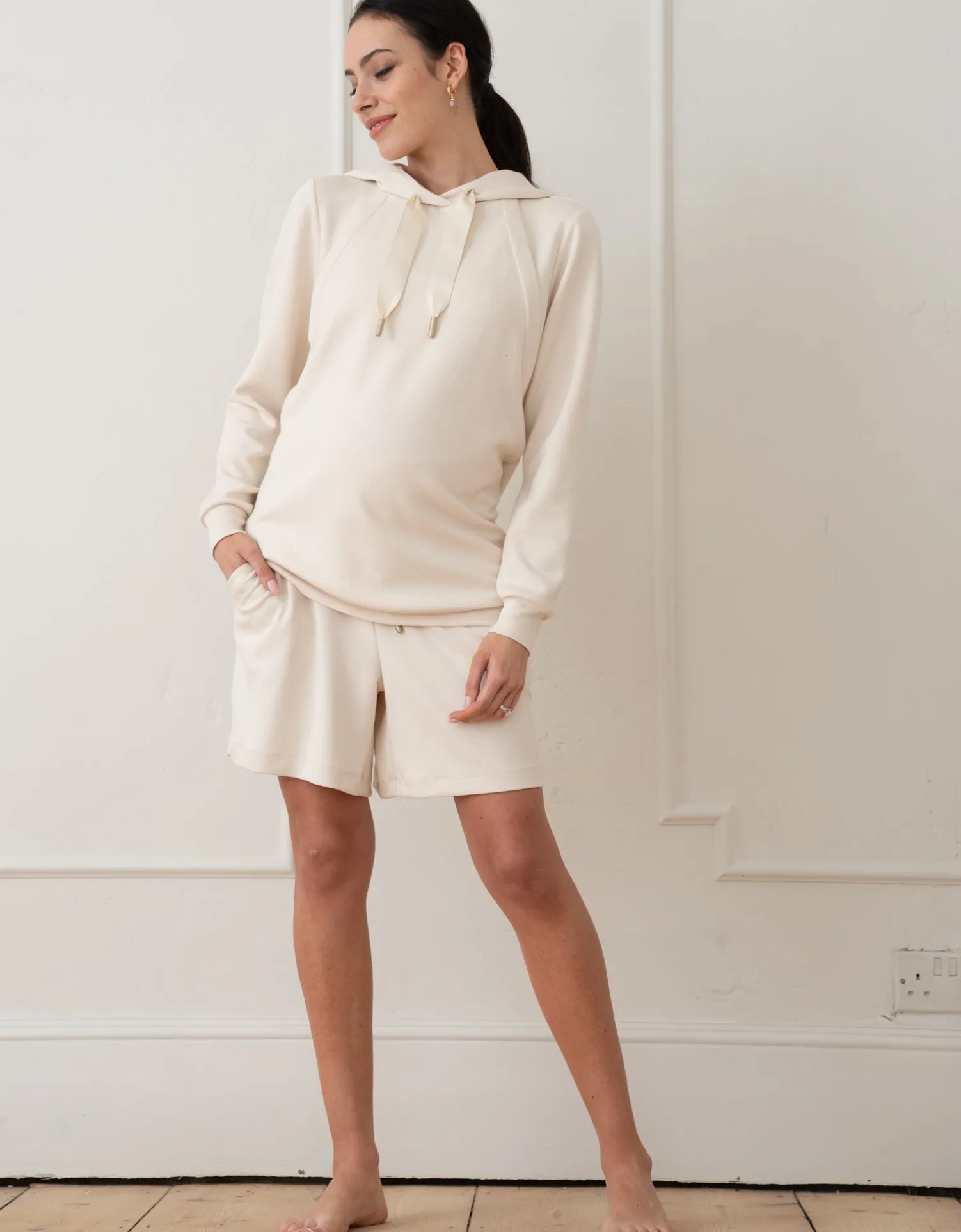 Sale Seraphine Amias | Jersey Over Bump Maternity Shorts