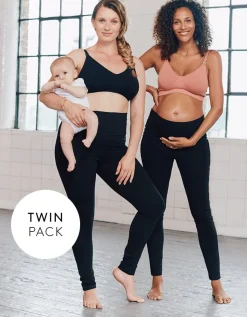 Cheap Seraphine Amina | Opaque Cotton Maternity to Postnatal Leggings u2013 Twin Pack