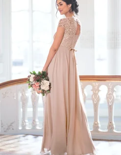 Online Seraphine Angelika | Blush Silk & Eyelash Lace Maternity Gown