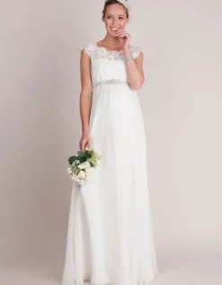 New Seraphine Angelita | Ivory Silk & Eyelash Lace Maternity Wedding Dress