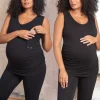 Clearance Seraphine Anissa | Twin Pack Curve Maternity & Nursing Tops - Black