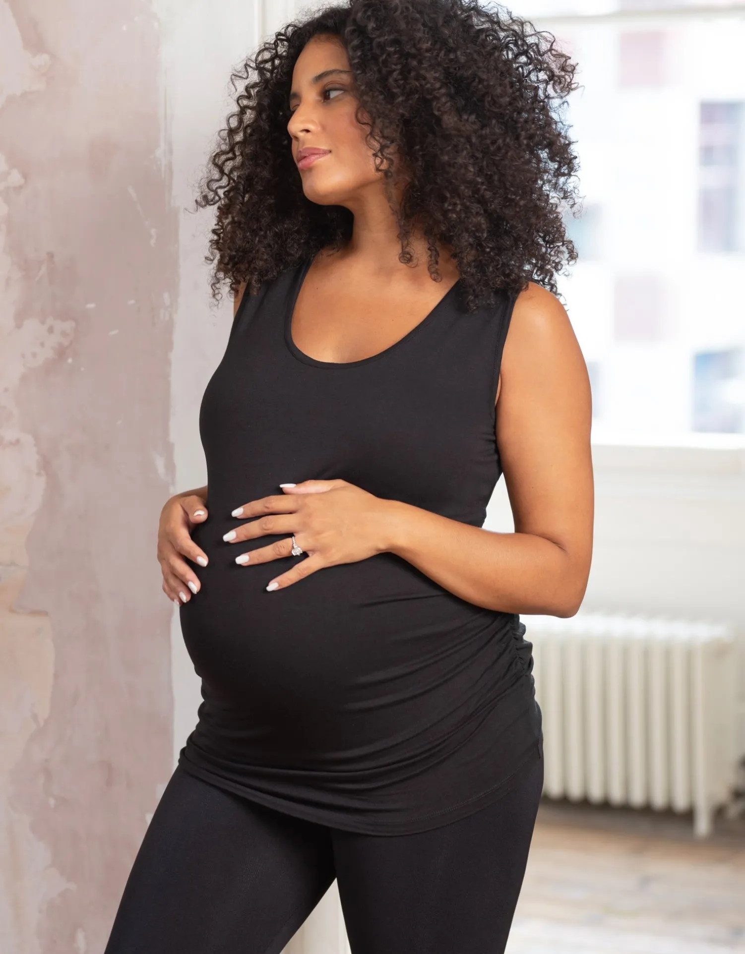 Clearance Seraphine Anissa | Twin Pack Curve Maternity & Nursing Tops - Black