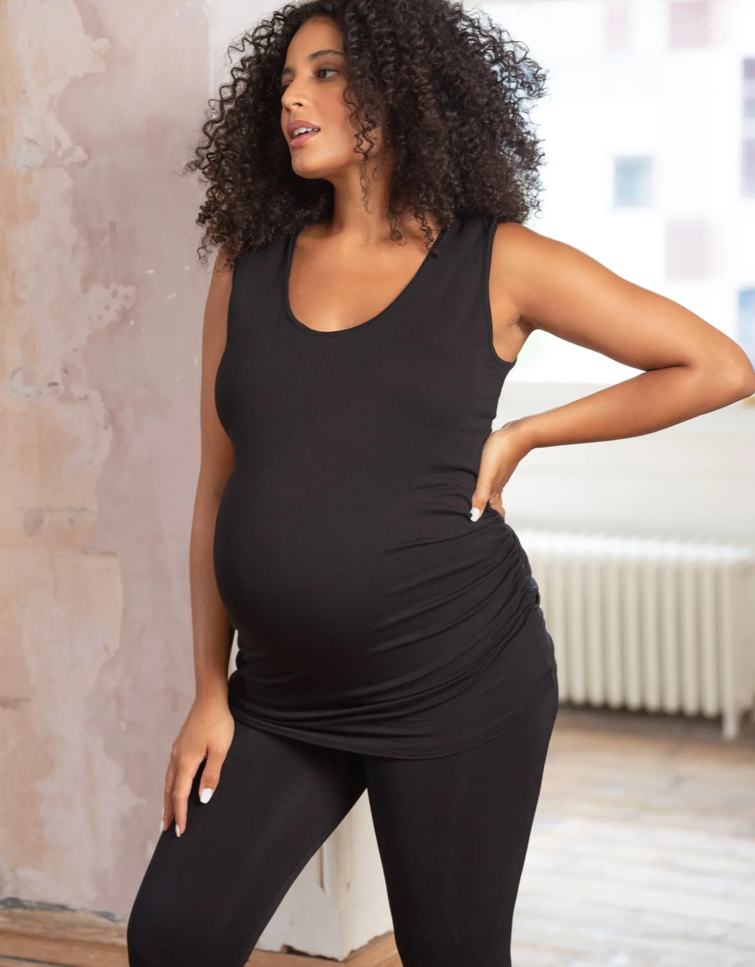 Clearance Seraphine Anissa | Twin Pack Curve Maternity & Nursing Tops - Black