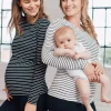 Sale Seraphine Anne | Twin Pack Maternity & Nursing Tops u2013 Black & White Stripe