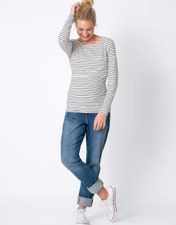 Sale Seraphine Anne | Twin Pack Maternity & Nursing Tops u2013 Black & White Stripe