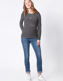 Sale Seraphine Anne | Twin Pack Maternity & Nursing Tops u2013 Black & White Stripe