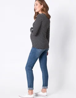 Sale Seraphine Anne | Twin Pack Maternity & Nursing Tops u2013 Black & White Stripe