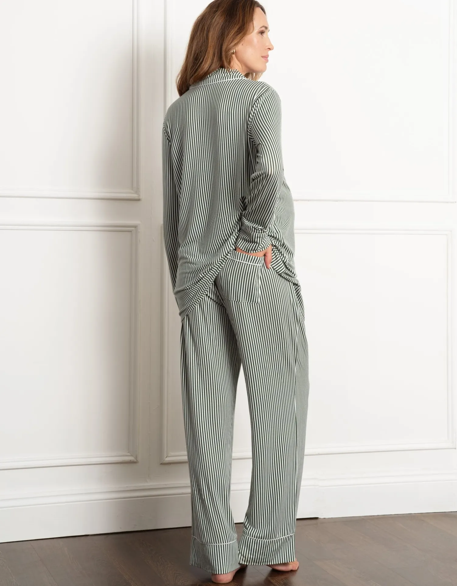 New Seraphine Aoife | Piped Shirt Maternity & Nursing Pyjama Set