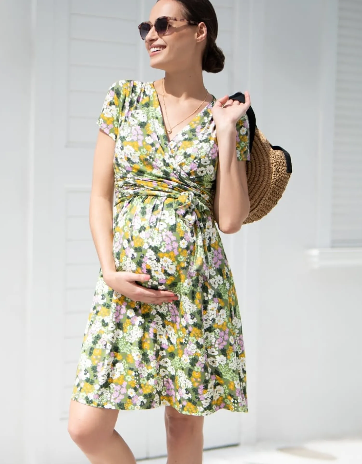 Online Seraphine Ariana | Retro Floral Maternity & Nursing Dress