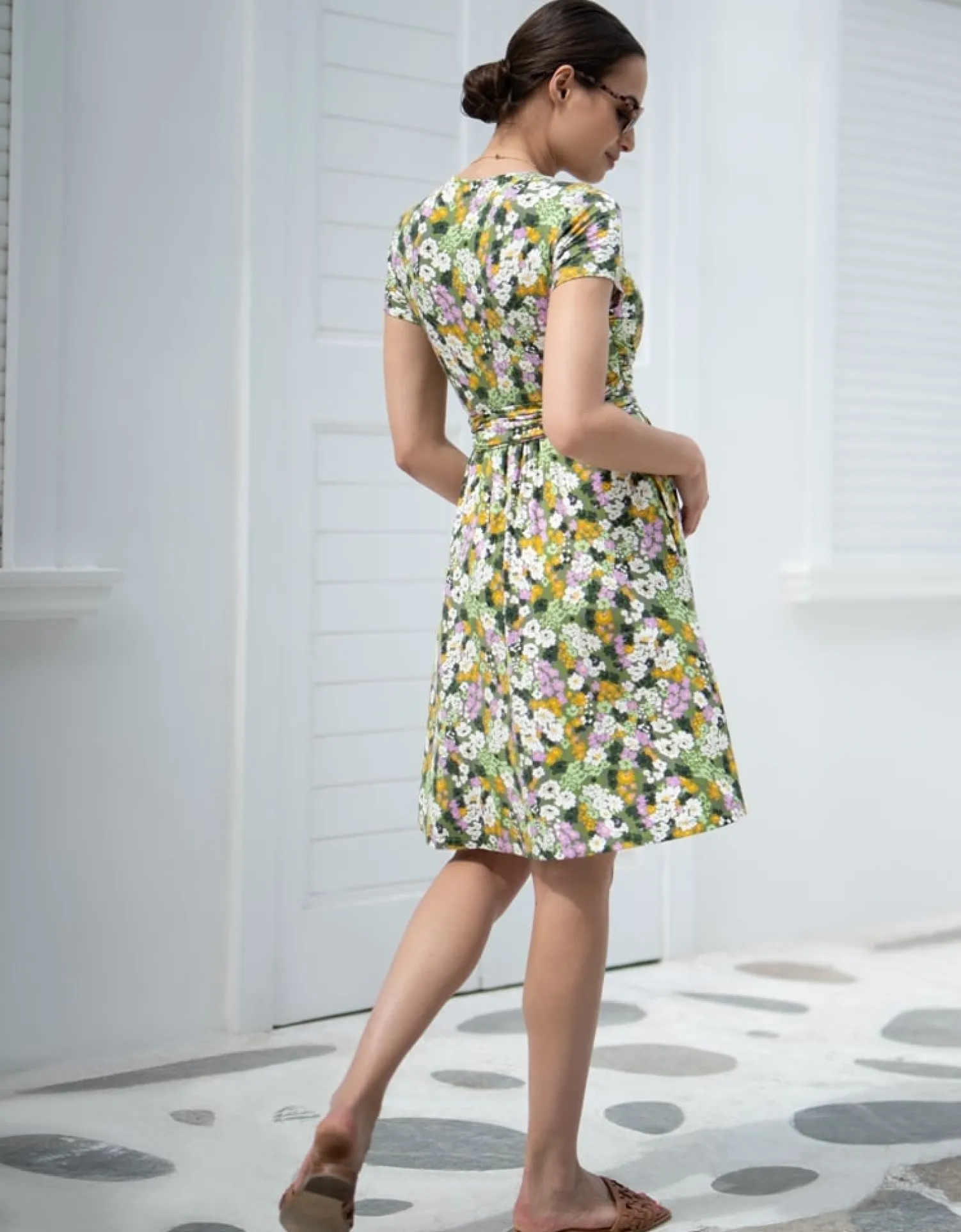 Online Seraphine Ariana | Retro Floral Maternity & Nursing Dress