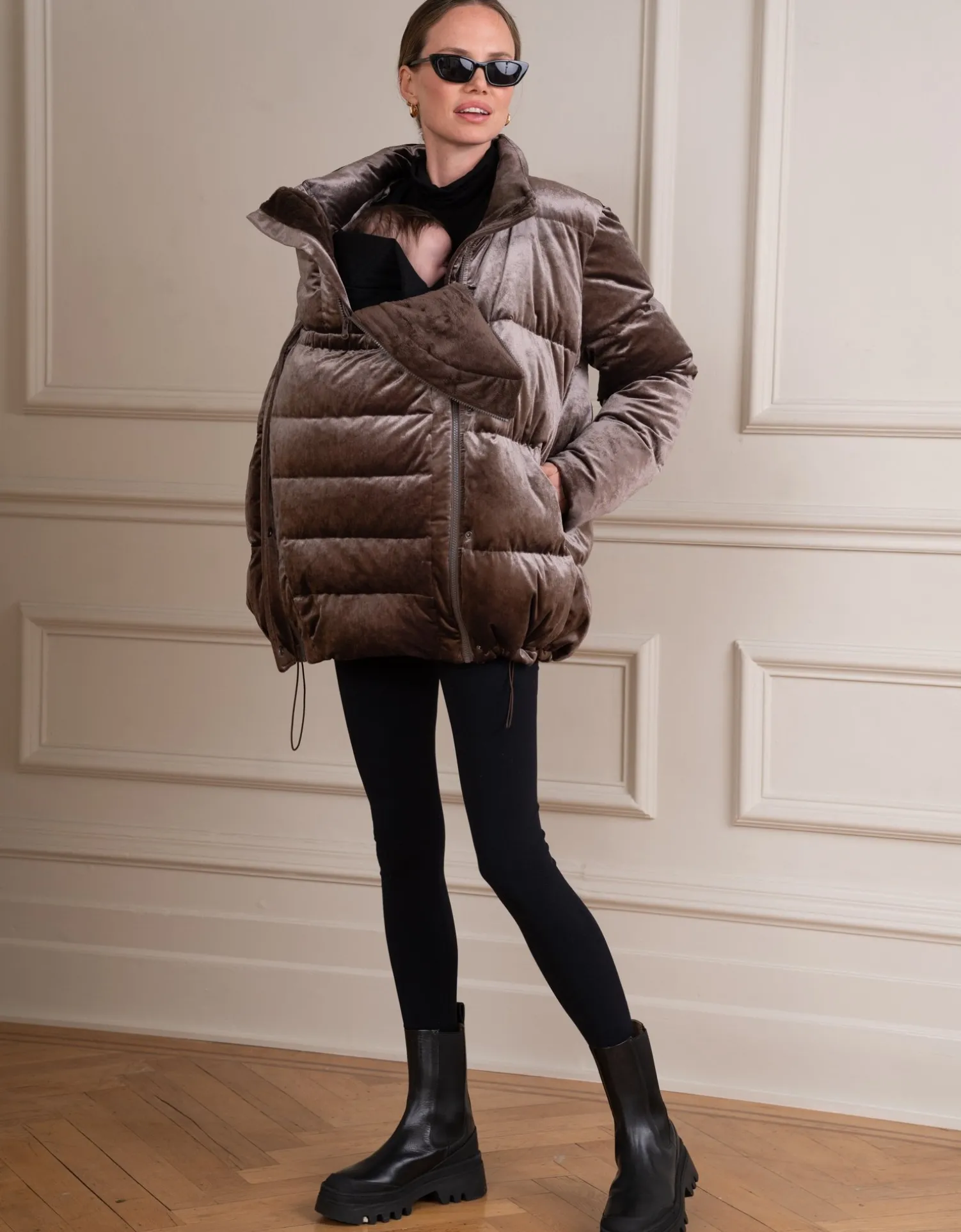 Cheap Seraphine Aris | Maternity & Babywearing Velvet Puffer Coat