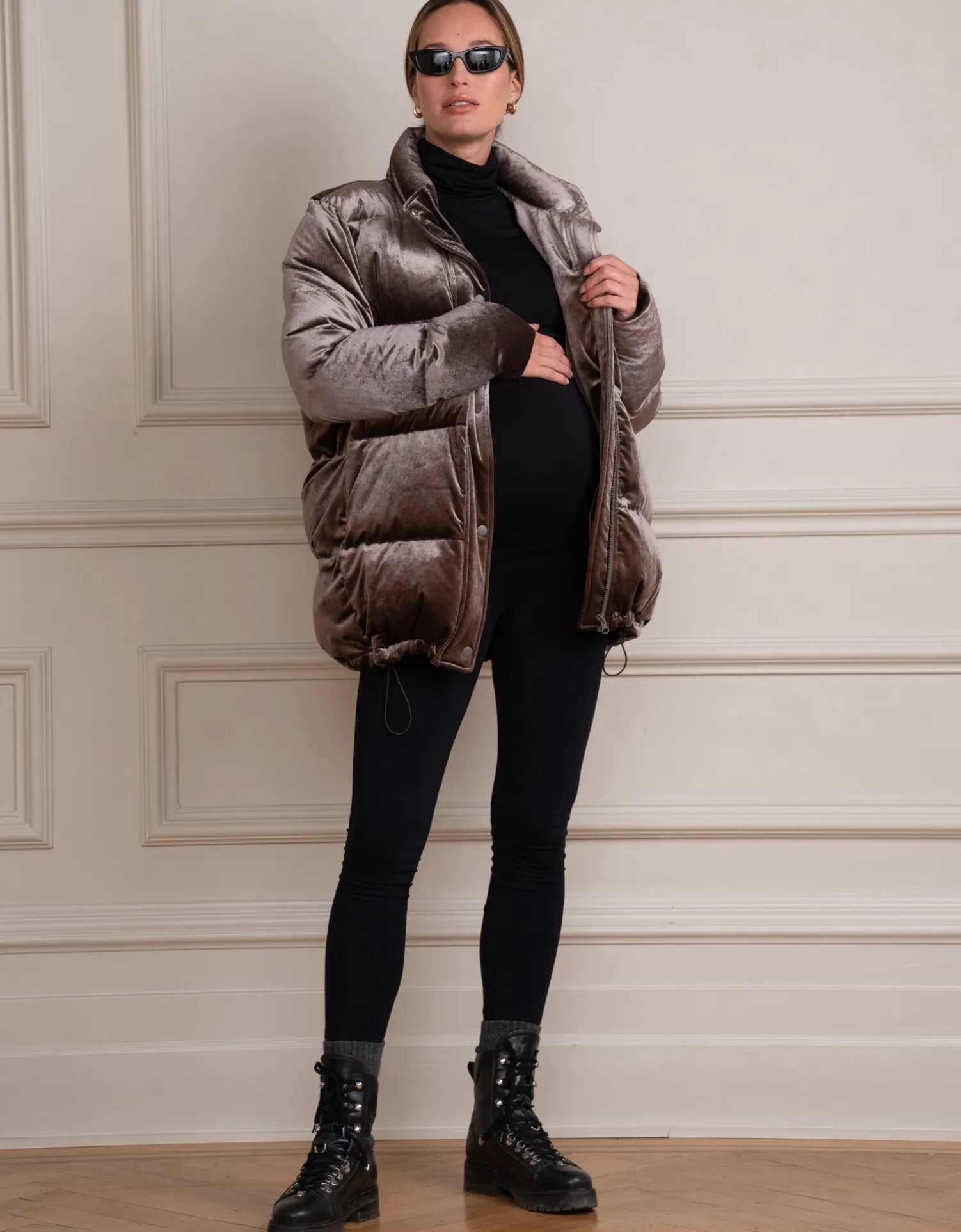 Cheap Seraphine Aris | Maternity & Babywearing Velvet Puffer Coat