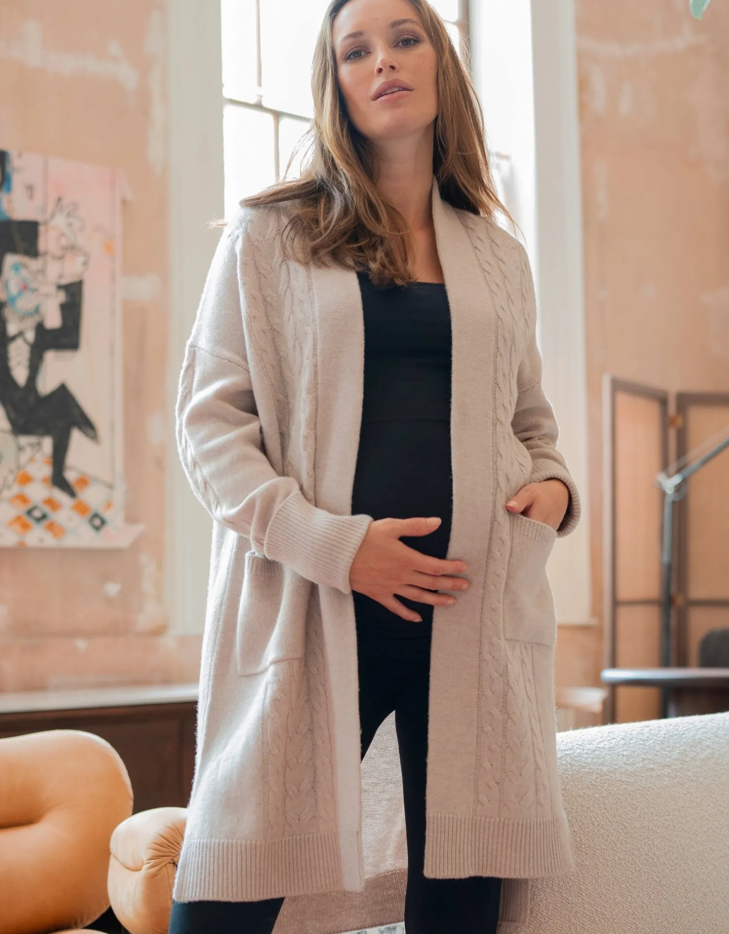 Sale Seraphine Arleen | Merino Wool Maternity Cardigan