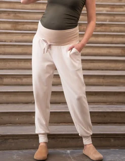 Fashion Seraphine Atticus | Modal Blend Cream Maternity Joggers