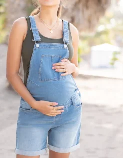 Clearance Seraphine Beck | Cotton Maternity Short Overalls