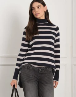 Store Seraphine Bergen | Roll Neck Striped Maternity & Nursing Tunic