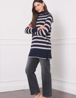 Store Seraphine Bergen | Roll Neck Striped Maternity & Nursing Tunic