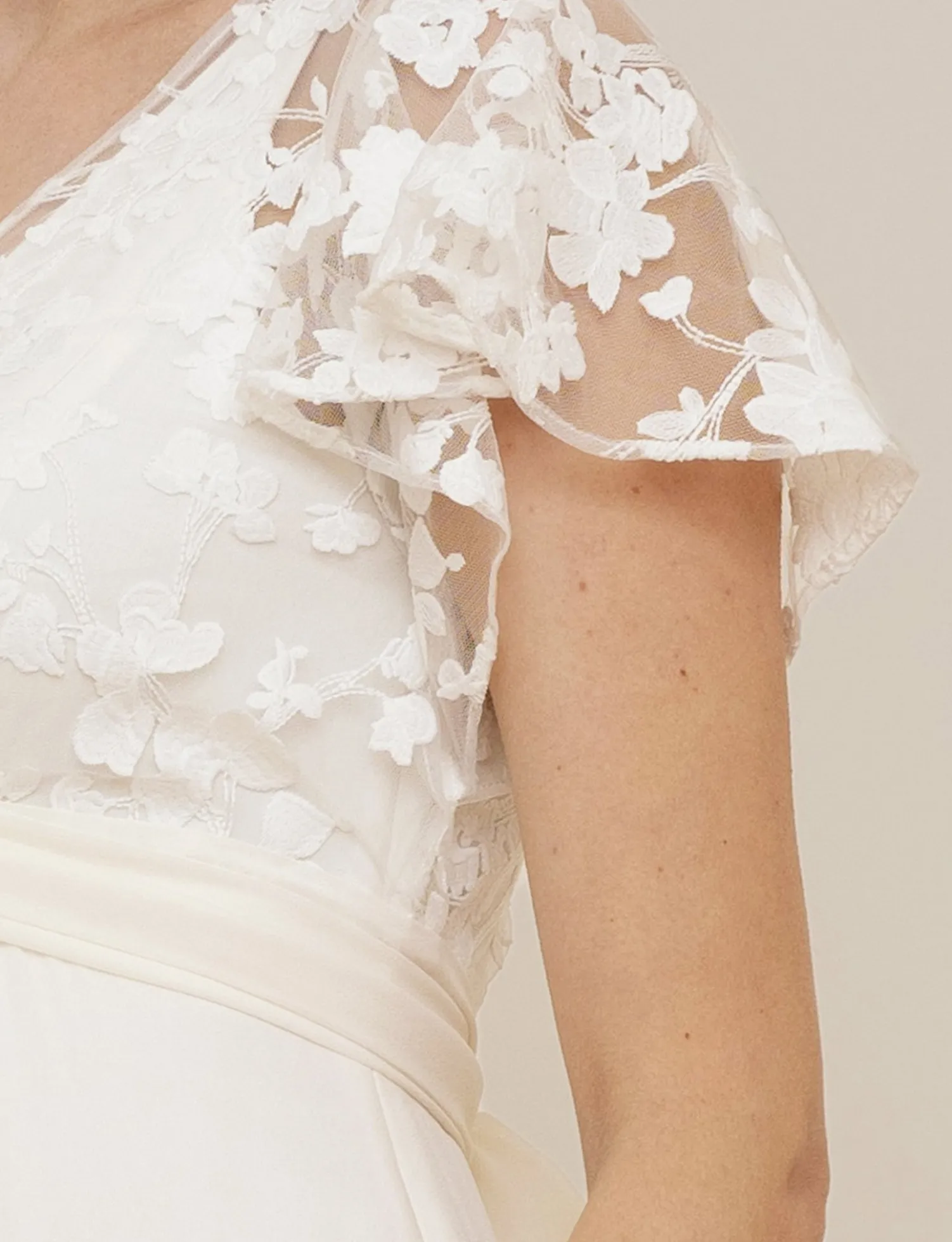New Seraphine Bianca | Ivory Lace & Silk Chiffon Maxi Maternity & Nursing Bridal Gown