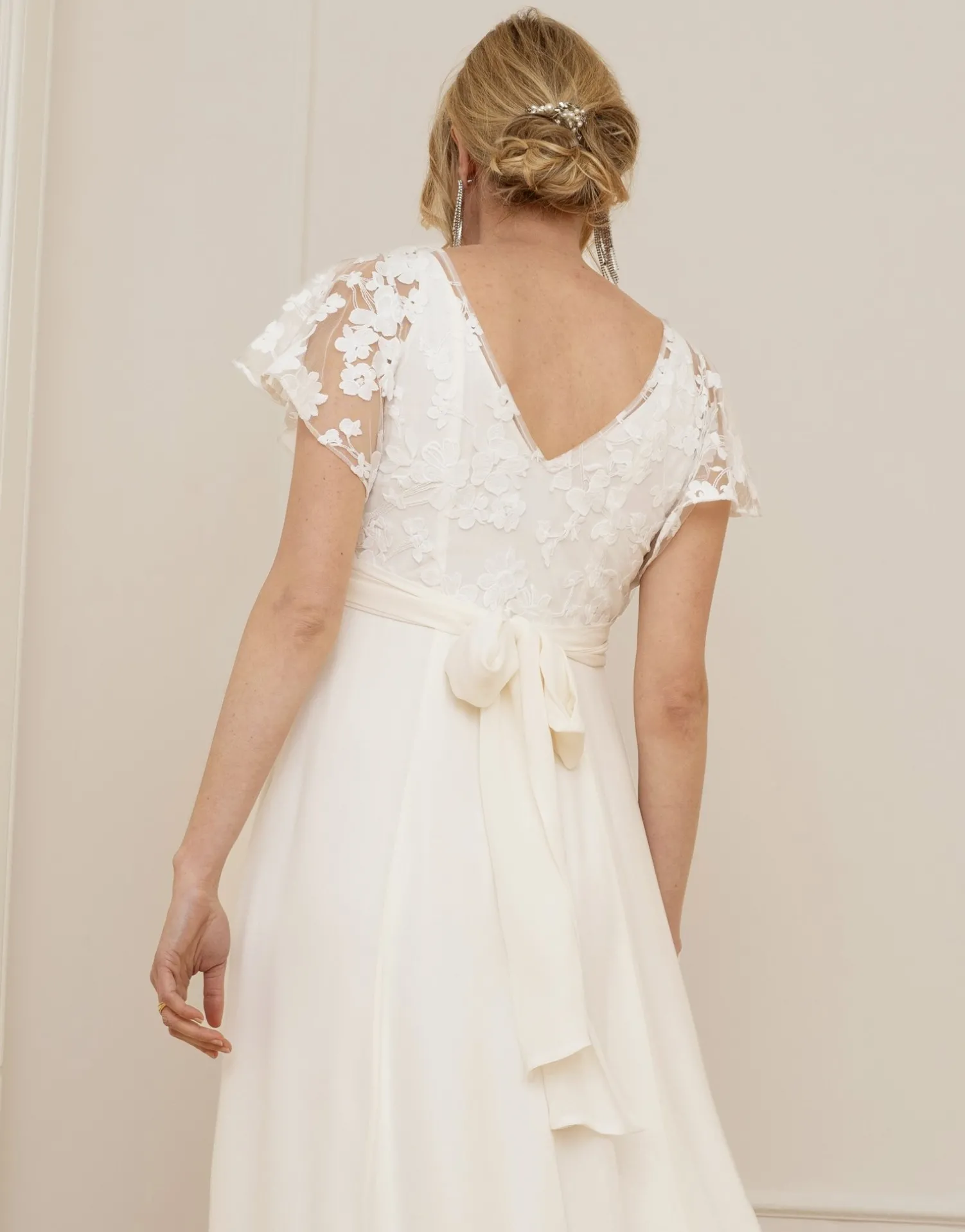 New Seraphine Bianca | Ivory Lace & Silk Chiffon Maxi Maternity & Nursing Bridal Gown