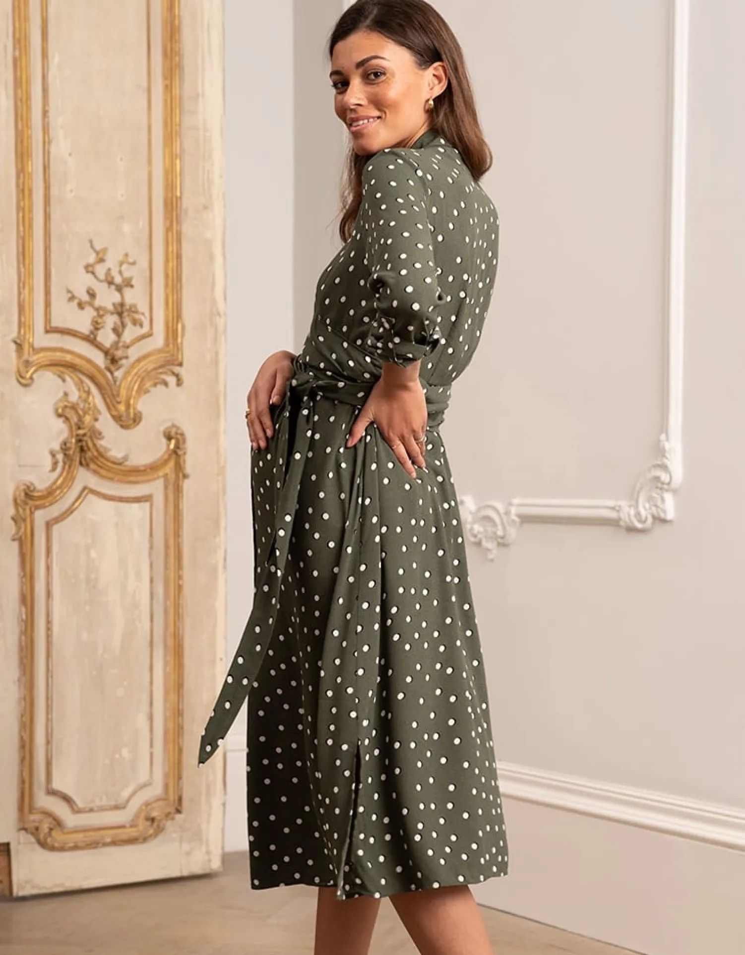 Store Seraphine Bless | Polka Dot Maternity & Nursing Shirt Dress