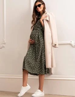 Store Seraphine Bless | Polka Dot Maternity & Nursing Shirt Dress