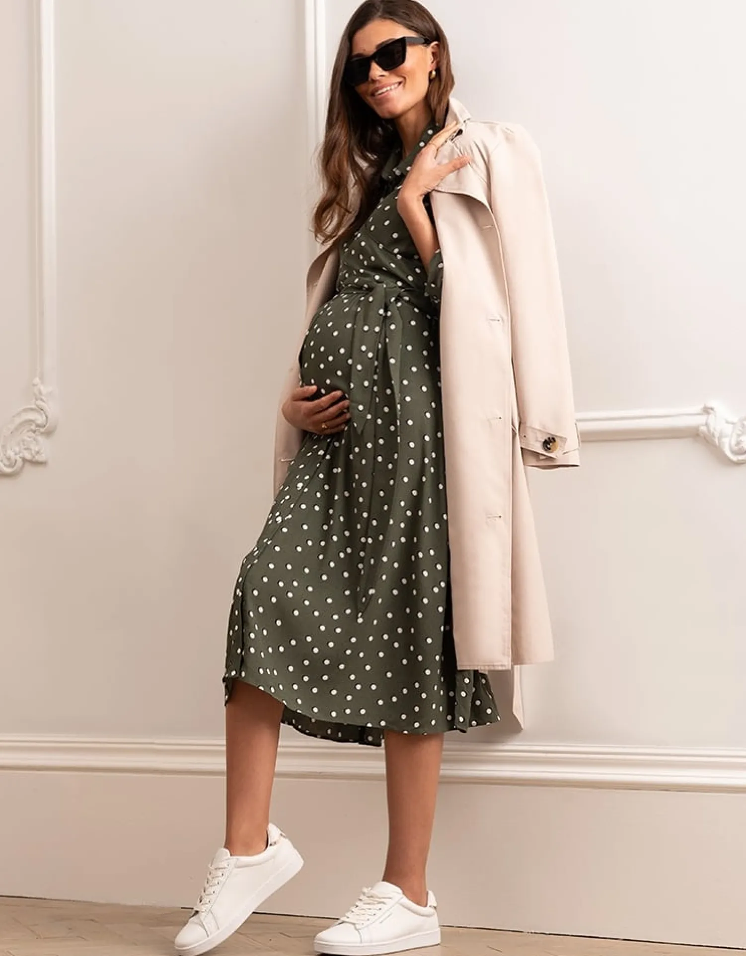 Store Seraphine Bless | Polka Dot Maternity & Nursing Shirt Dress