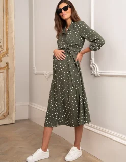 Store Seraphine Bless | Polka Dot Maternity & Nursing Shirt Dress