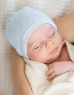 Cheap Seraphine Bobbina | Mini Cotton & Cashmere Blue Knitted Baby Hat