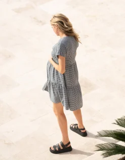 Cheap Seraphine Bravada | Cotton Gingham Button-Down Shift Maternity-To-Nursing Dress