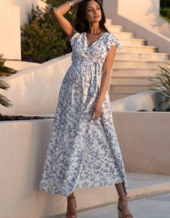 Online Seraphine Casen | Flutter Sleeve Maxi Wrap Maternity Dress