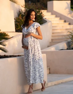 Online Seraphine Casen | Flutter Sleeve Maxi Wrap Maternity Dress