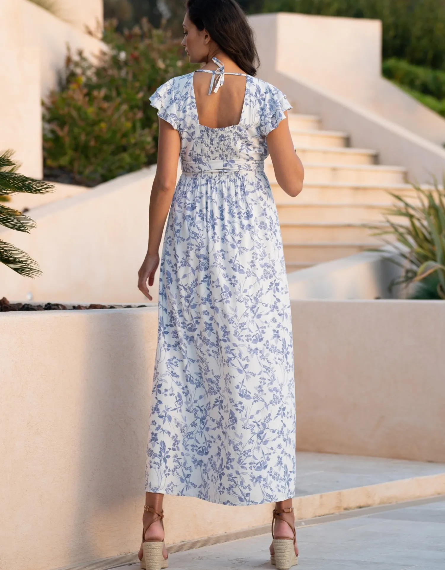 Online Seraphine Casen | Flutter Sleeve Maxi Wrap Maternity Dress