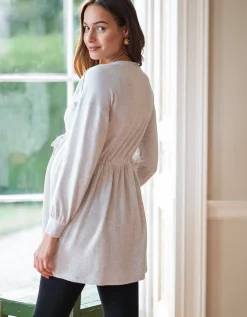Store Seraphine Cassidy | Grey Marl Sweatshirt Maternity & Nursing Tunic