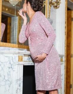 Best Sale Seraphine Catrina | Champagne Sparkle Maternity Dress